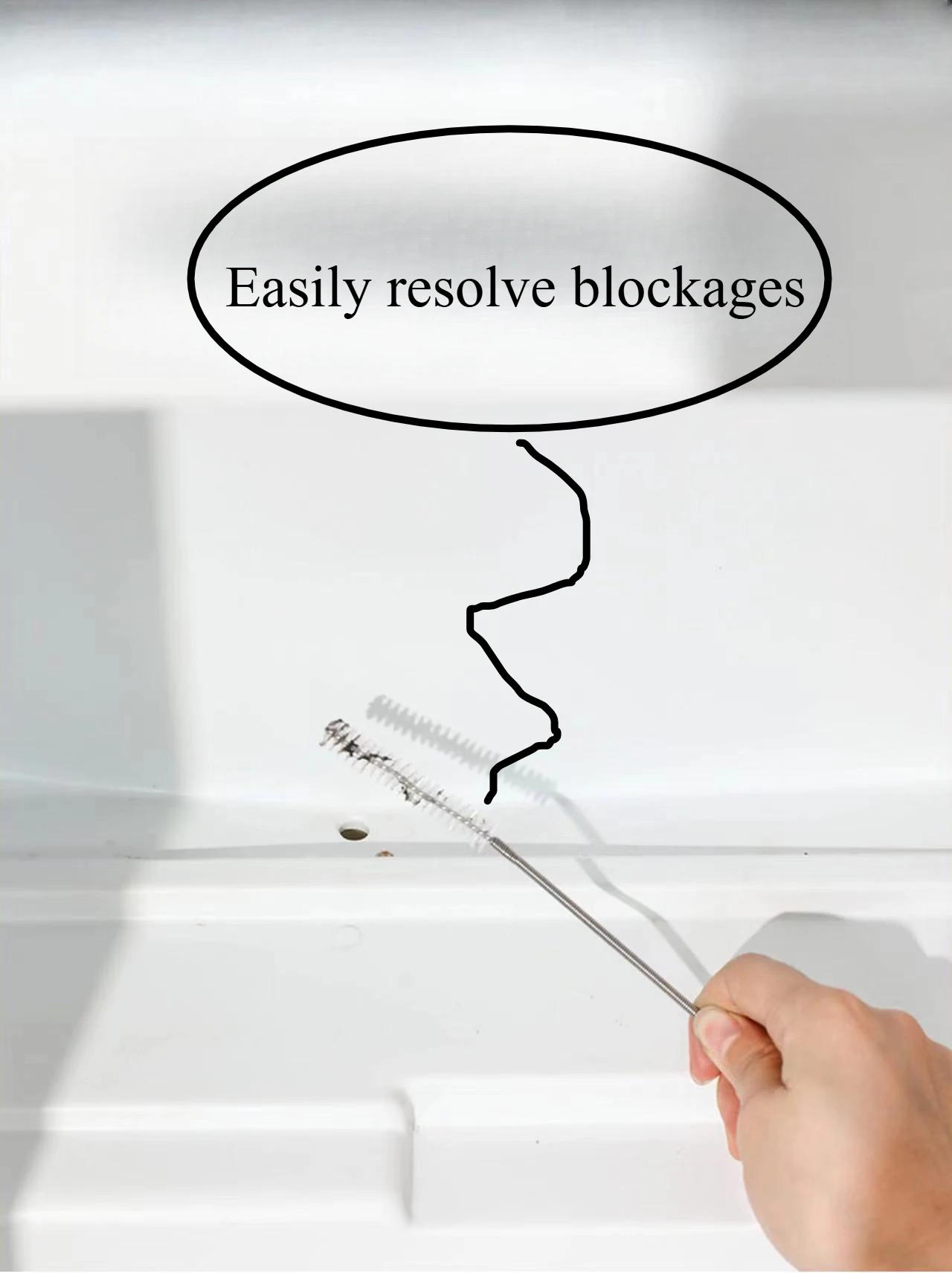 Imagen 3: Juego de cinco piezas de dragadora para refrigerador, cepillo de limpieza, herramienta de dragadora con orificio de drenaje para refrigerador