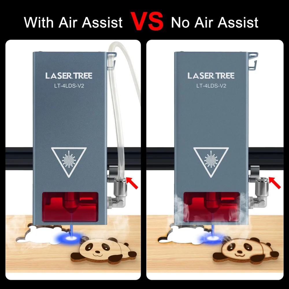 LASER TREE 4LDS-V2 20W Modulo incisore laser in metallo CNC con testa di taglio laser a diodi a foglia Air Assist Parte fai da te Pietra Gomma Vetro