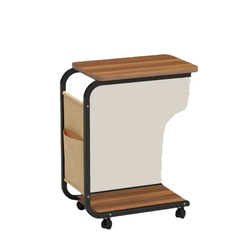 

Printer Storage Shelf with Pulley Removable Organizer Cart with Wheel Desktop Computer Host Multifunction Table