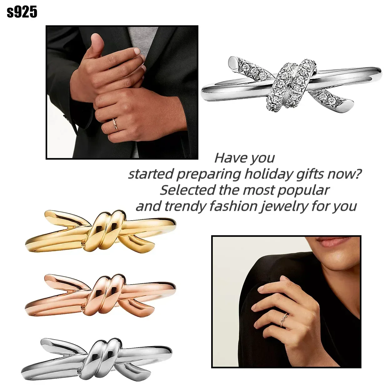 

S925 Pure Silver Vintage Ring, Simple & Versatile, Women's Temperament