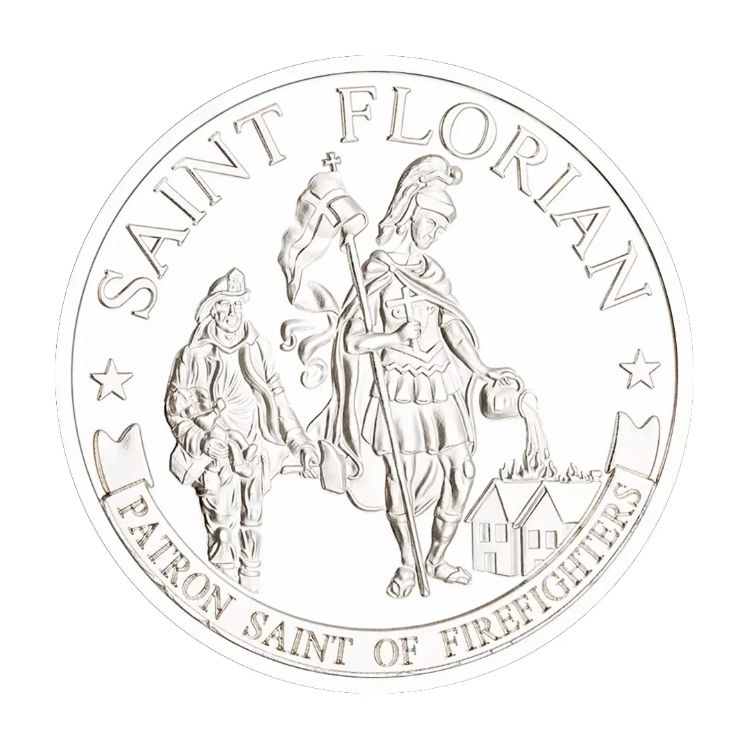 United States City of Las Vegas Fire&Rescue Department Souvenir Coins Silvery Plated Sanit Florian Collectible Coin