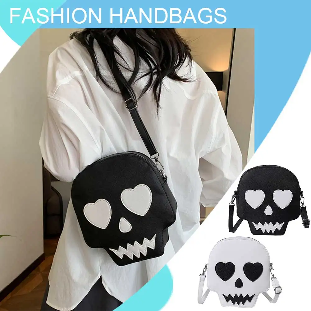 PU Skeleton Bag Creative Crossbody Wallet Novelty Shoulder Bag Skull Coin Purse Funny Messenger Bag Halloween Ghost Purse