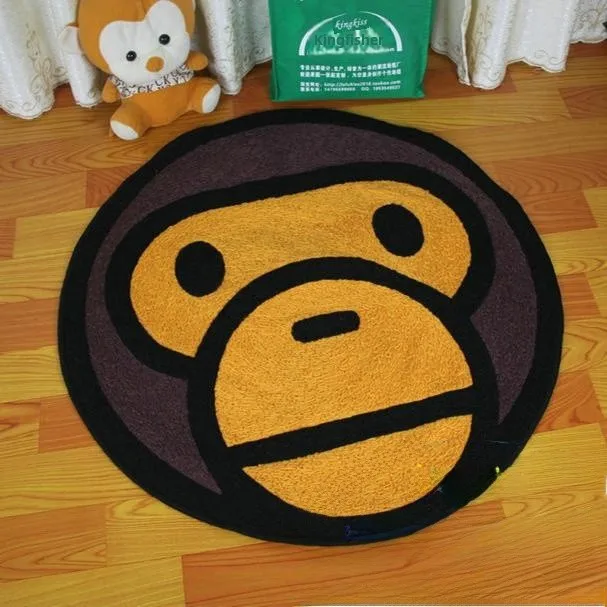 سجادة أنيقة منسوجة يدويًا على شكل رأس قرد، وسادة مريحة بتصميم عصري على شكل دائري من ألياف البوليستر لديكور المنزل