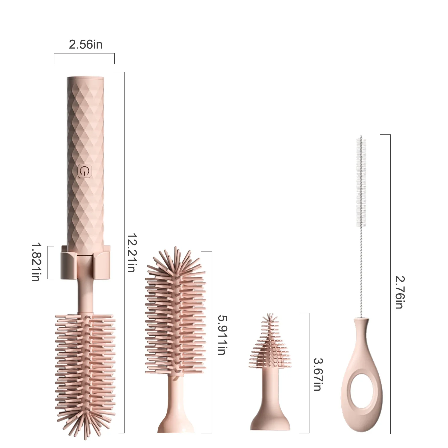 Brosse à bouteille électrique en silicone, ensemble de pinceaux, tasse de sucette rotative pour bébé, livres de sucette, batterie au lithium 360 mAh, résistant à 1200