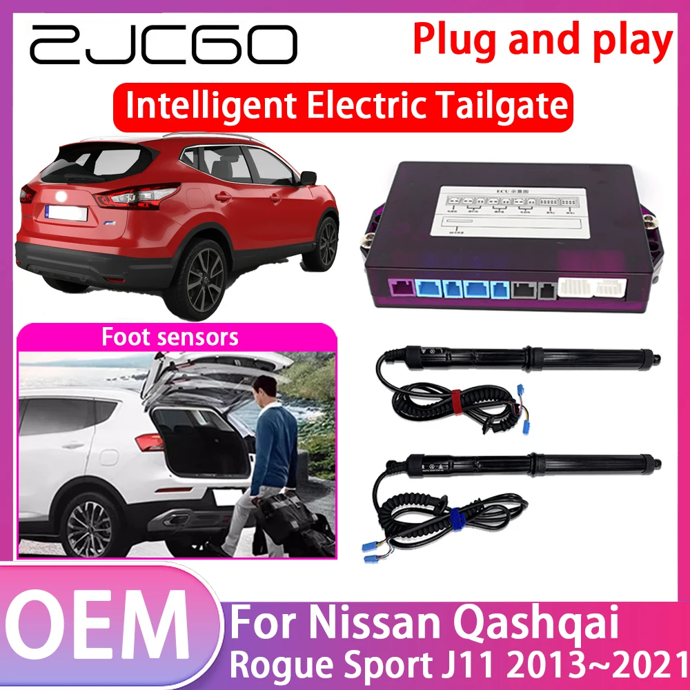 ZJCGO Electric Tailgate Lift Drive Trunk Opening Tail Gate Lift Soft Close Car Door For Nissan Qashqai Rogue Sport J11 2013~2021