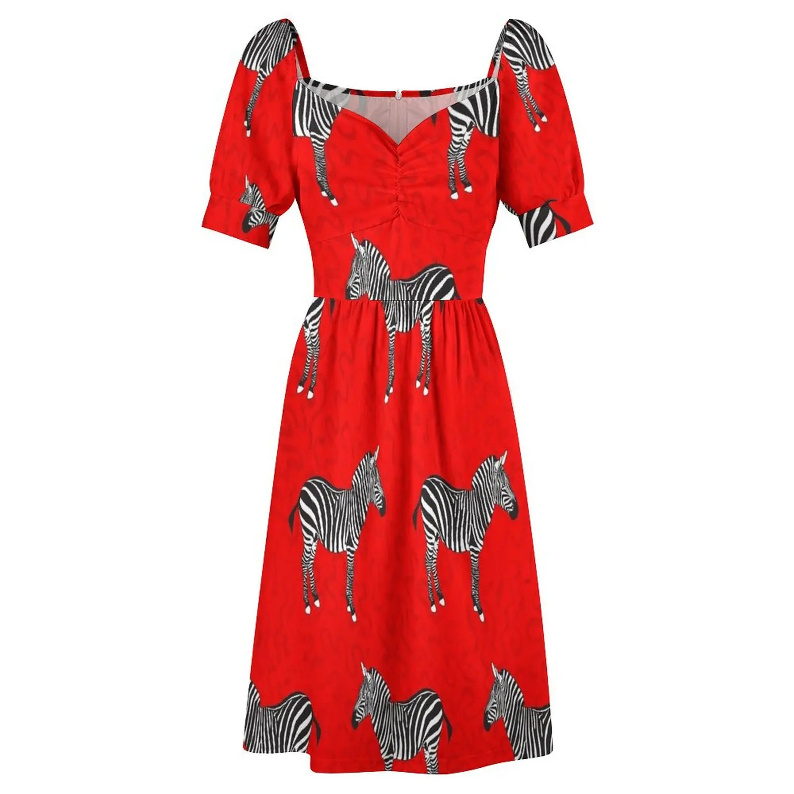 Vestido vermelho zebra feminino, vestidos elegantes para o baile, aniversário, verão, diariamente