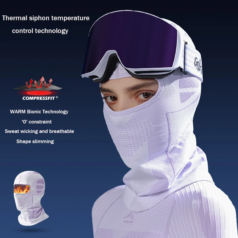 Balaclava térmica à prova de frio para homens e mulheres, chapéu de esqui, máscara facial completa, boné de forro de capacete, cabeça e pescoço, ciclismo e caça, inverno