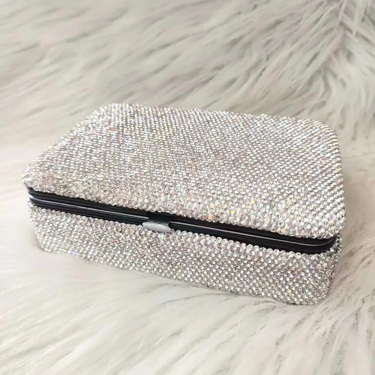 Luxury Multiple Styles Jewelry Box Rhinestone Velvet Jewelry Box Multifunctional Necklace Ring Storage Organizer Display Stand