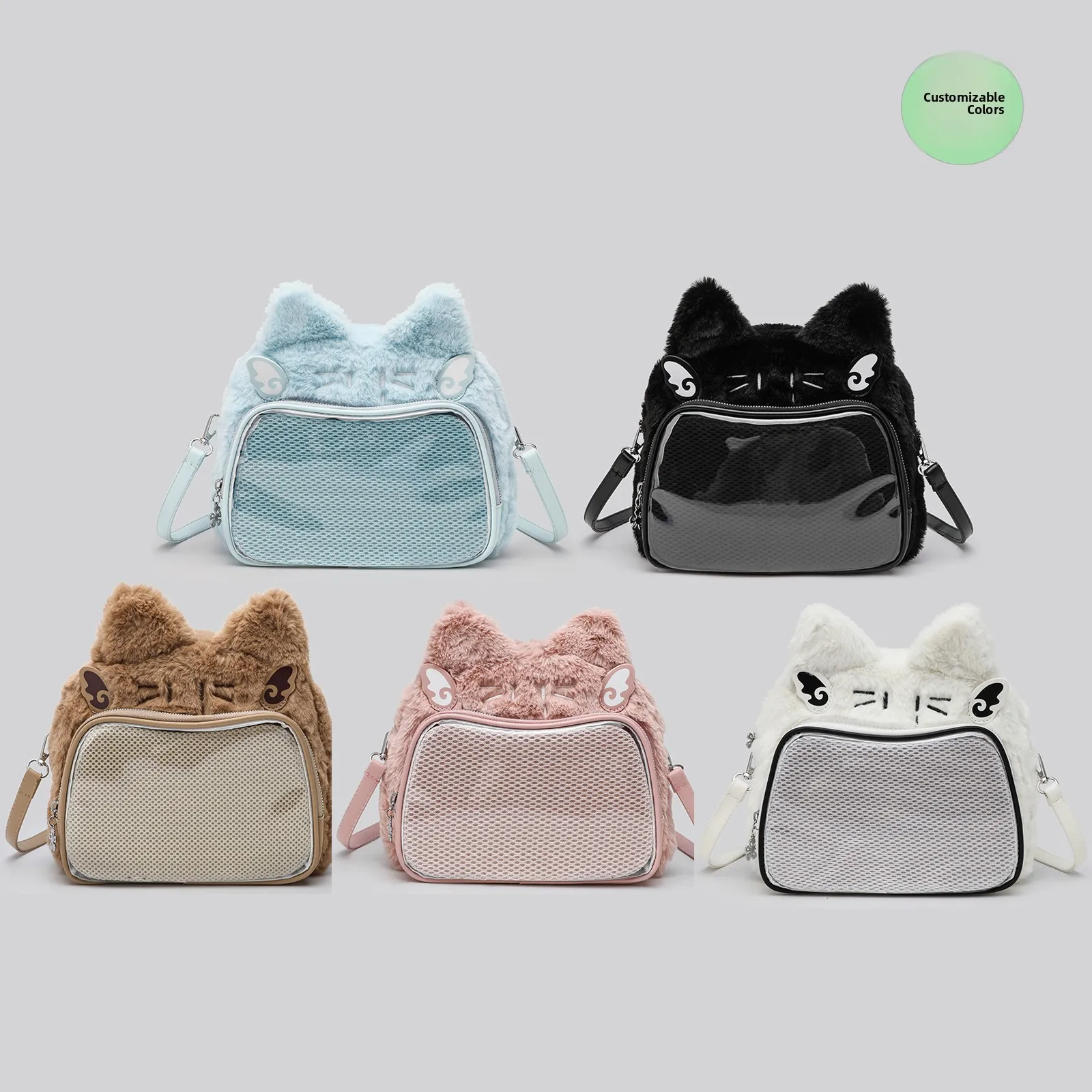 

Cute Plu Bapa Small Capaci Crossbody Bag Soft Velvet Material Korean Sle Contrast Color Leisure Animal Pattern