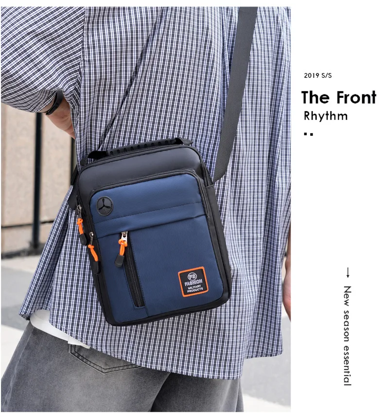 Geräumige Herrentasche, Umhängetasche, wasserdichter und abriebfester Rucksack mit mehreren Fächern, ideal für den Geschäftsalltag. – Detail 14
