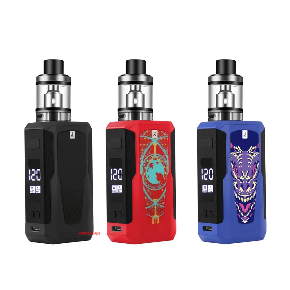 

Электронные сигареты wolfcoolvape, вейп 120 Вт, бокс мод, набор с OLED-экраном 1800 мАч, электронная сигарета, испаритель, атомайзер 2,5 мл