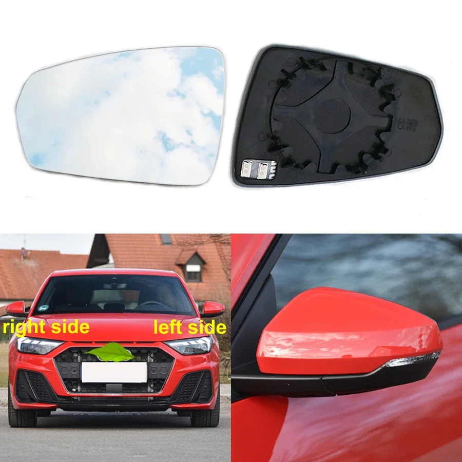 For Audi A1 2019 2020 2021 2022 Rearview Mirror Lenses Exterior Side Reflective Glass Lens with Heating