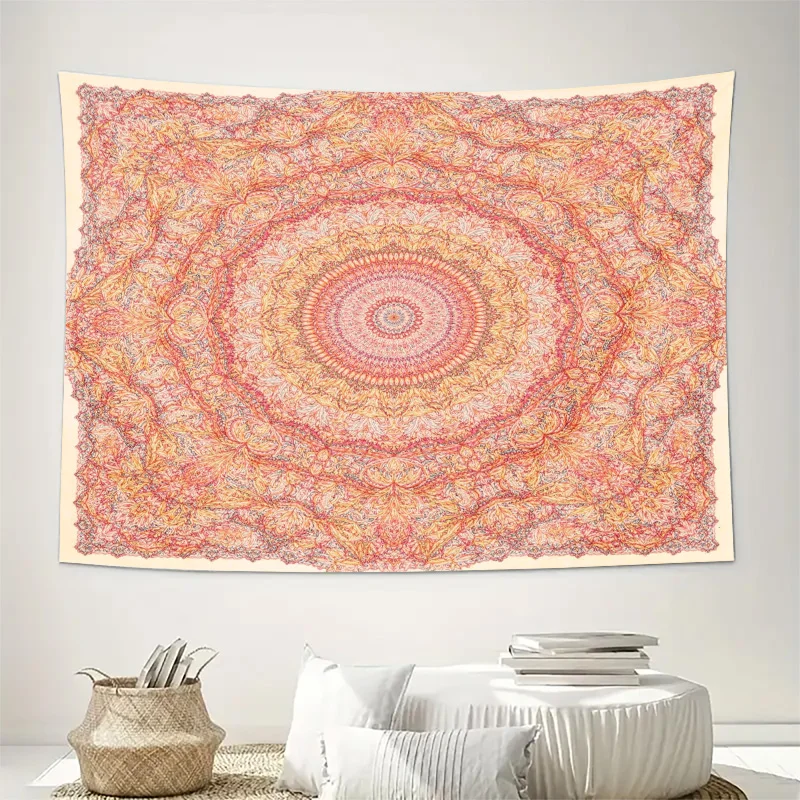 Vibrant Boho Mandala Tapestry Wall Hanging Decor Bohemian Ethnic Spiritual Art Fabric Print for Living Room Bedroom Home Decorat