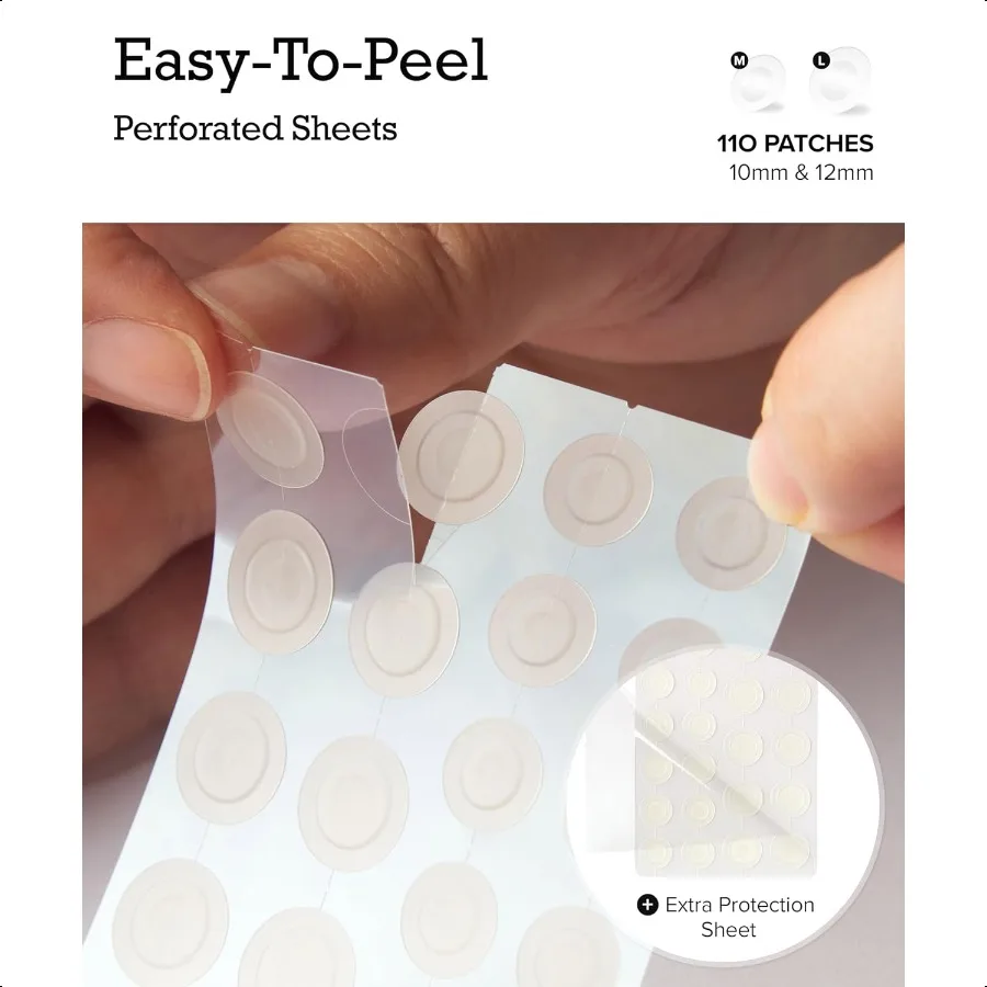 얼굴용 여드름 패치 2팩 총 220개 도트와 2가지 종류의 팝퍼 도구 포함