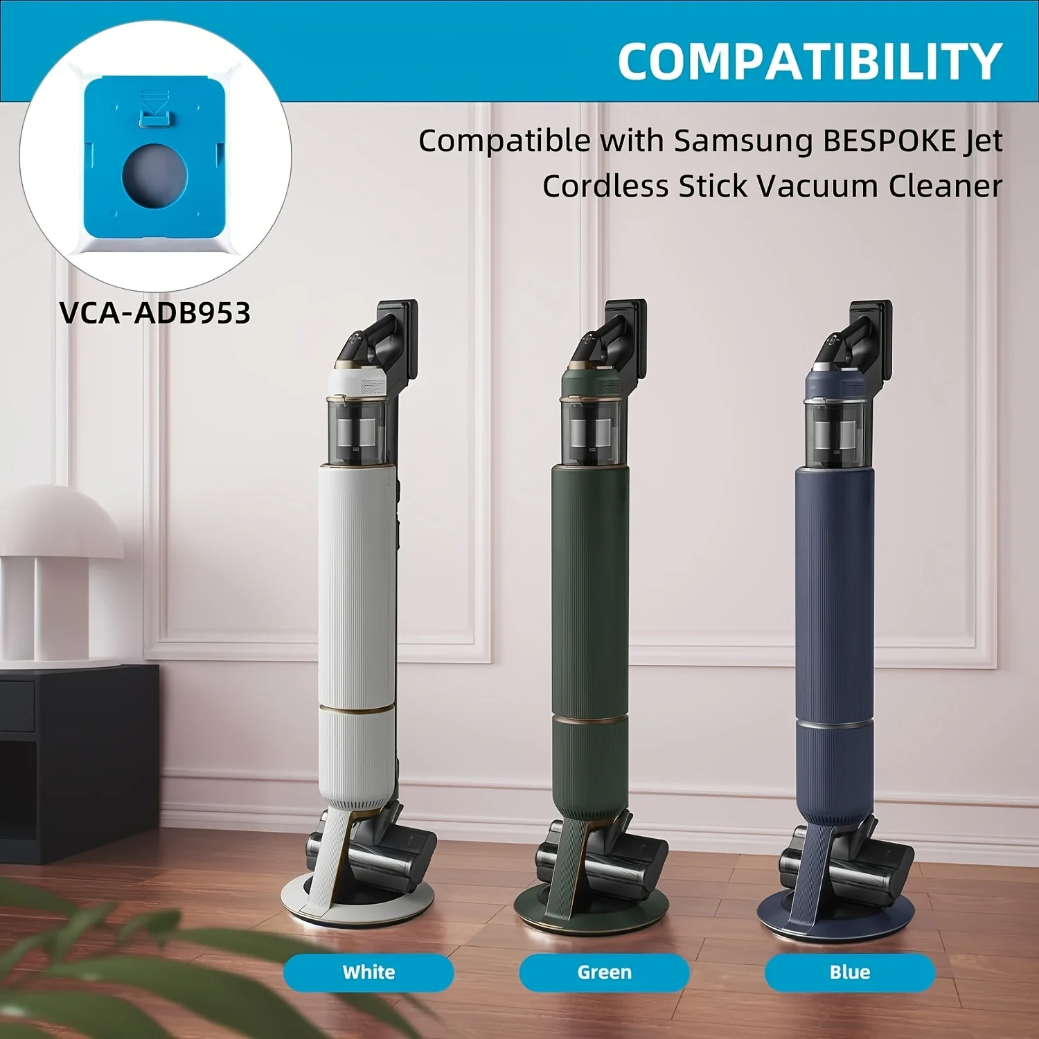 10 Pack VCA-ADB95 Bespoke Jet Clean Station Dust Bag Compatible with Samsung VCA-ADB95 Bespoke Jet Clean Station Vacuum Accessor image 3