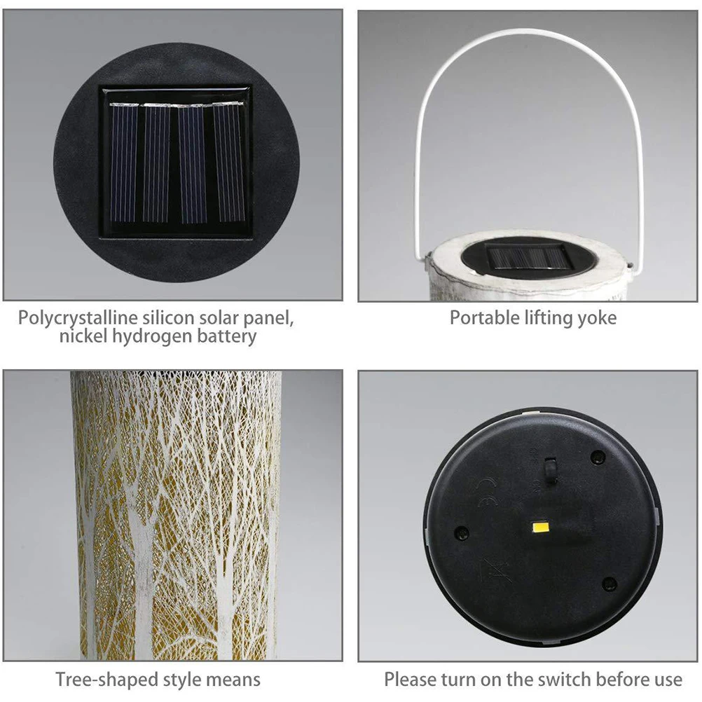 

Solar Lantern Decorative Outdoor Light Hanging Design Led Garden Lamp Hollow Projection Light For Porch Yard Tree Pergola