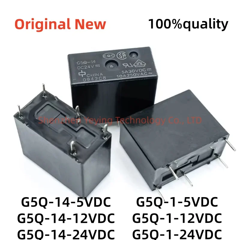 10Pcs/Lot 100% New G5Q-14-5Vdc G5Q-14-12Vdc G5Q-14-24Vdc G5Q-1-5Vdc G5Q-1-12Vdc G5Q-1-24Vdc 5Pins 10A