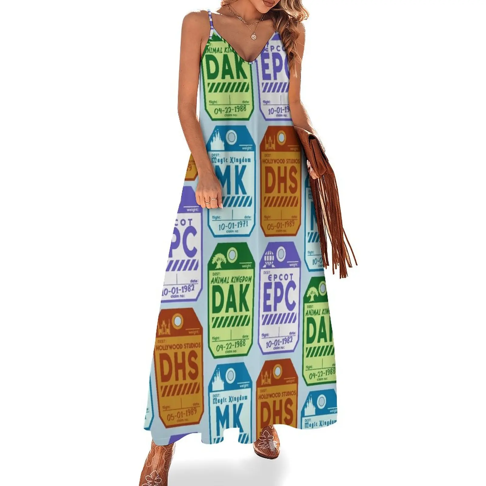 

Travel The Worlds Sleeveless Dress women evening dress Summer skirt Dress