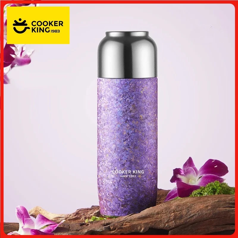

COOKER KING Double Wall Pure Titanium Thermos Cup Insulated Water Bottle With Tea strainer Keep warm and cold Tea Cup Car Cups