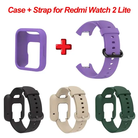 Silicone WatchBand Strap For Redmi Watch 2 Lite SmartWatch Band WristBand Redmi Watch 2 Protective Case Protector Cover