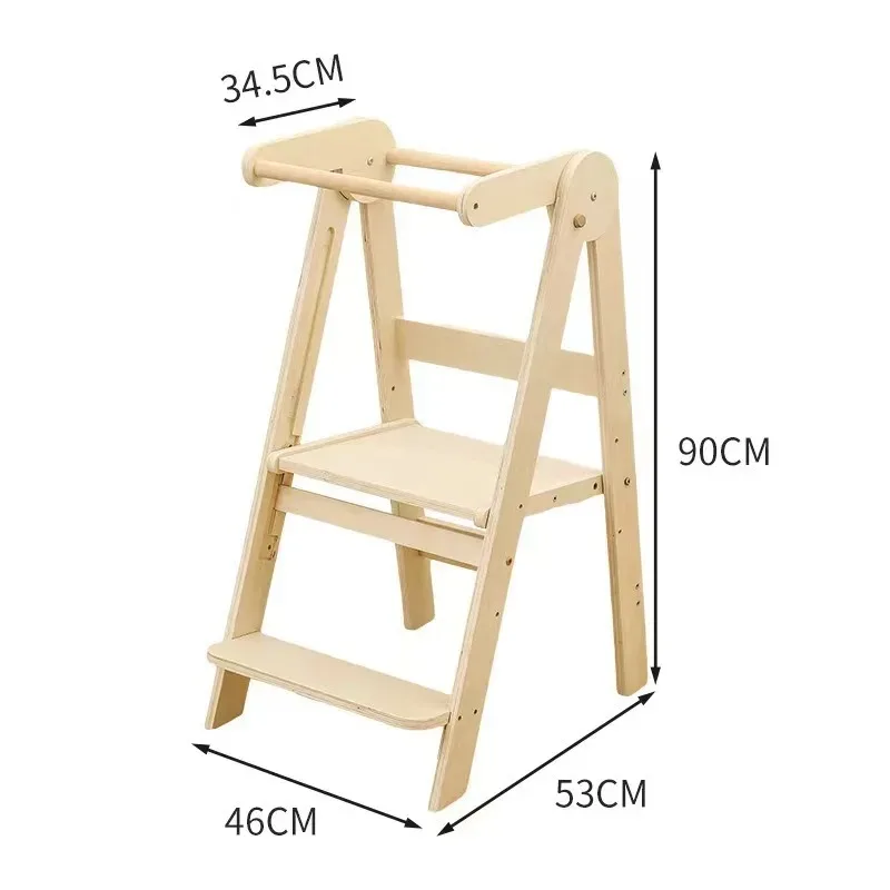 

Children's hand stool Wooden baby hand washing step Foldable washing learning tower