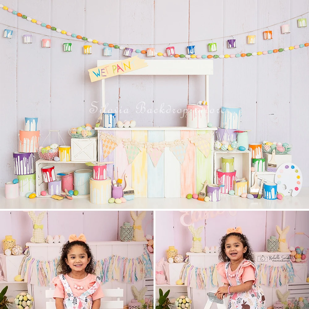 

Painting Stand Backdrop Cloth Birthday Cake Smash Easter Egg Decoration Photography Background Kids Portrait Photo Studio Props