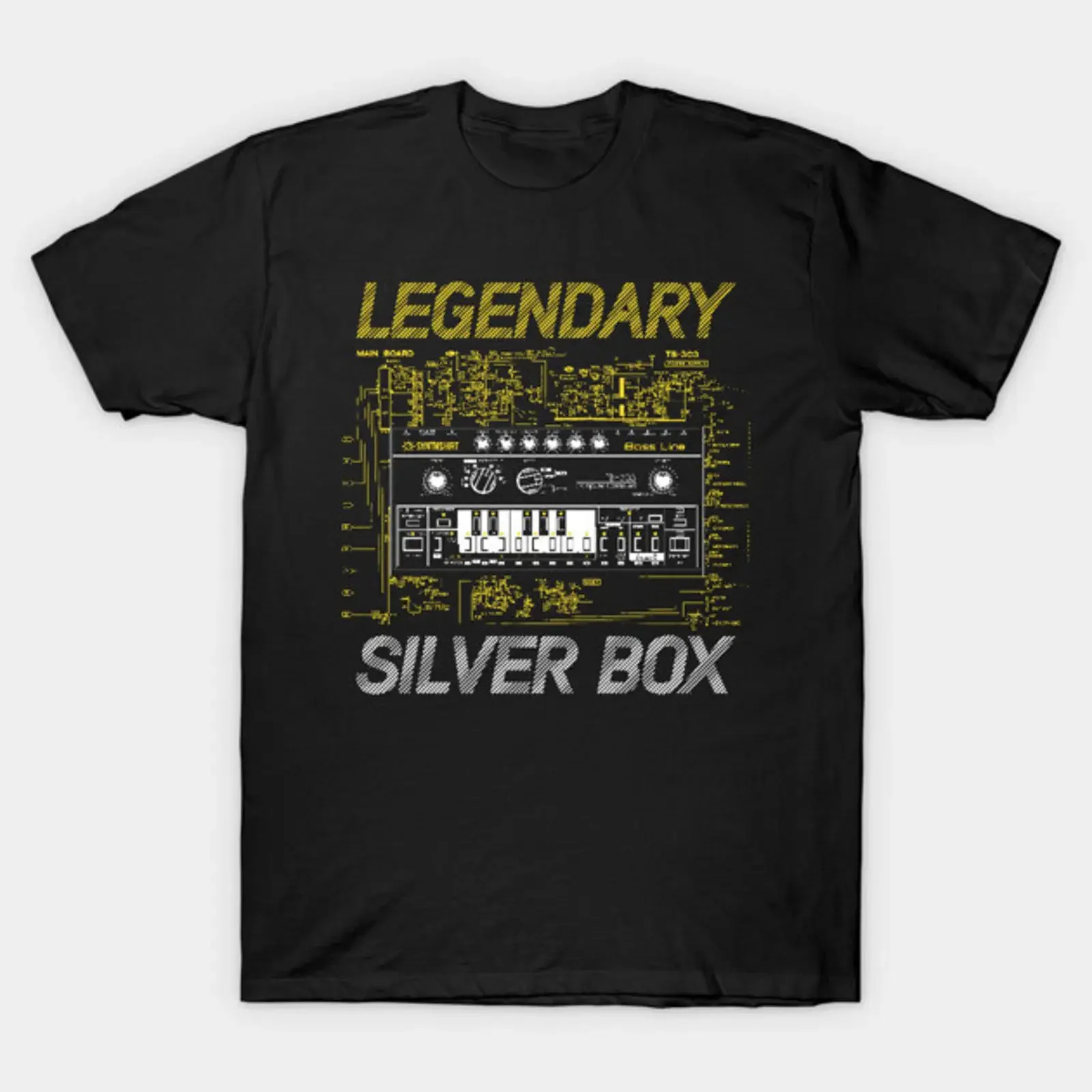 303 Legendary Silver Box Yellow White T Shirt vintage Washed designer clothes Top For Everyday Wear streetwear Versatile