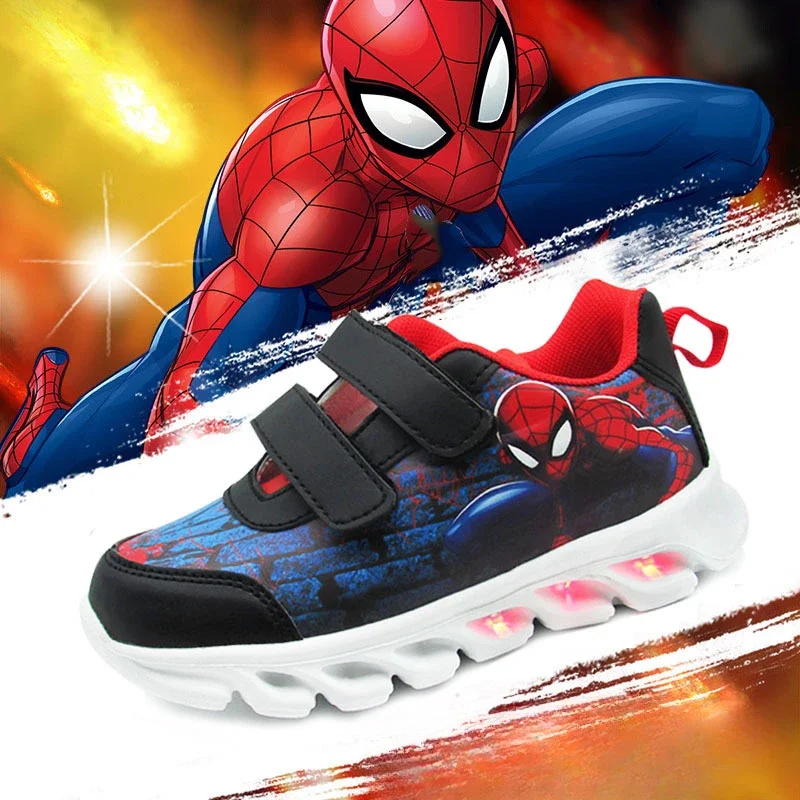 Disney cartoon boys Avenger Spider-Man cute Casual shoes light soft sports shoes for kids gift EU size 26-33