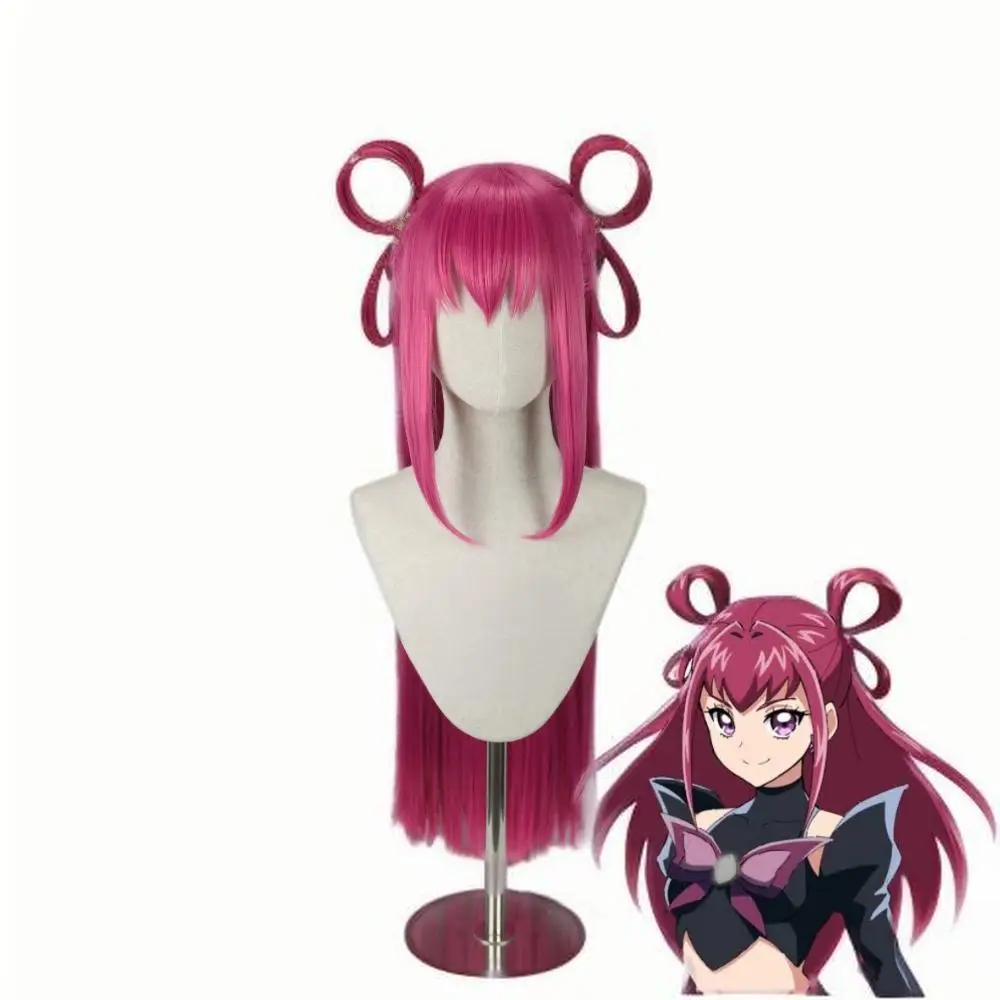 Precure 5 Nozomi Yumehara Dark Dream Peruca Cosplay com Anel de Cabelo – Peruca Estilo Anime