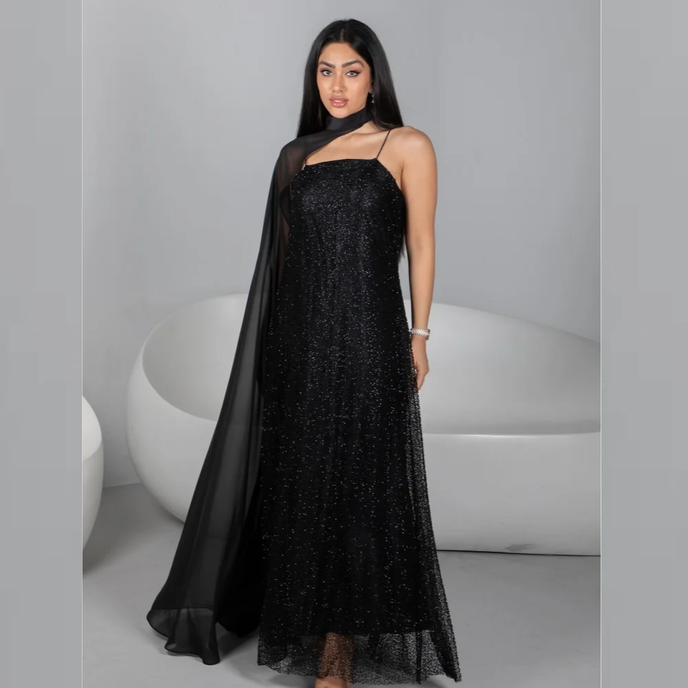 Robe de célébrité froncée à paillettes, robes mi-longues, ligne A, encolure carrée, occasion sur mesure