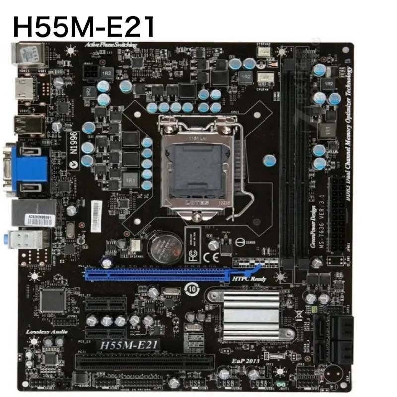 

For MSI H55M-E21 Motherboard MS-7636 VER：3.1 8GB LGA 1156 DDR3 Micro ATX Mainboard 100% Tested OK Fully Work Free Shipping