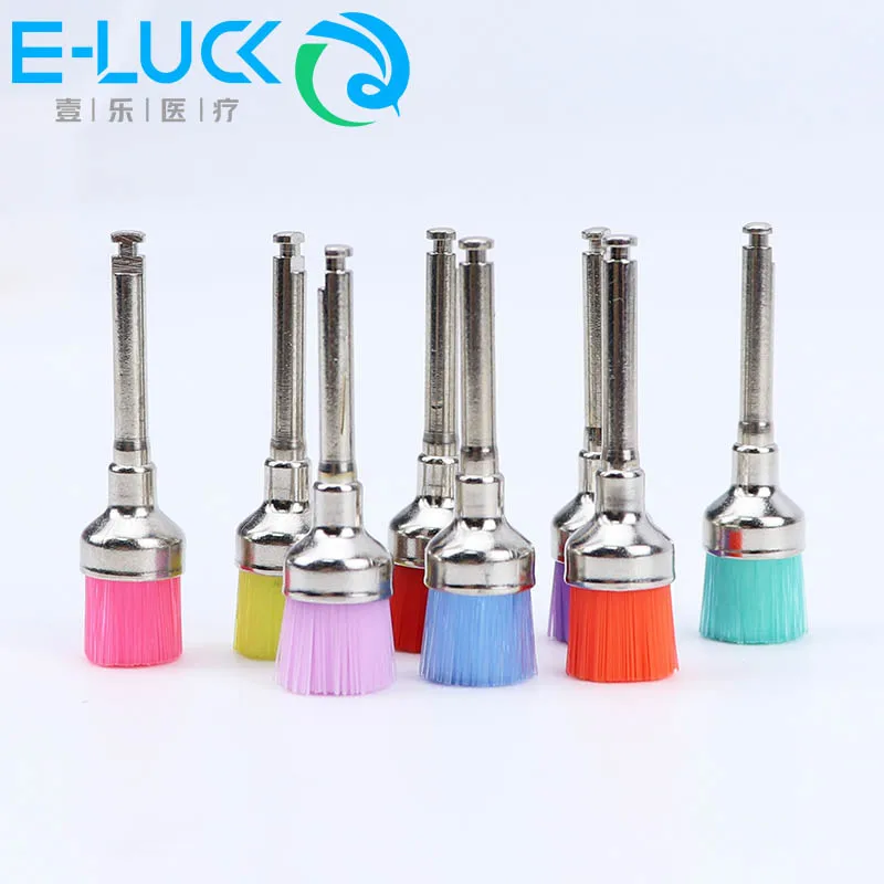 100pcs Dental Prophy Brushes Polishing Polisher Prophylaxis Bowl Colour White Nylon Polishing Brushes RA Shank 2.35mm Dentistry