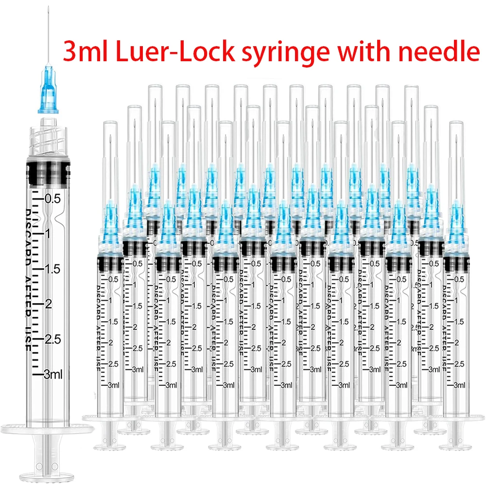 

100Pcs 3ml Disposable Luer Lock Syringes, Suitable for Pets and Farm Animals, Industrial Use, Laboratory Dispensing