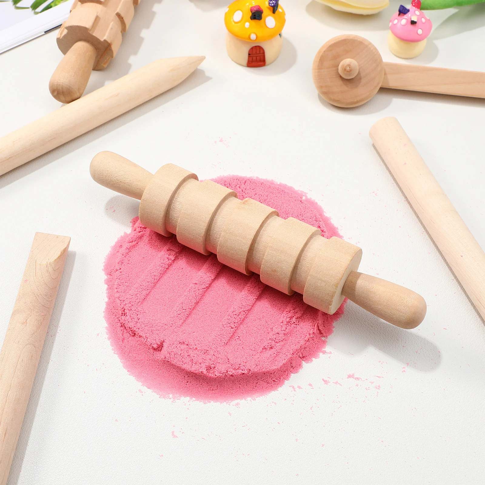 

Tools Plasticine Toy Wooden DIY Polymer Clay Pottery Sculpting Toddler Beads Kit Air Dry for Kids