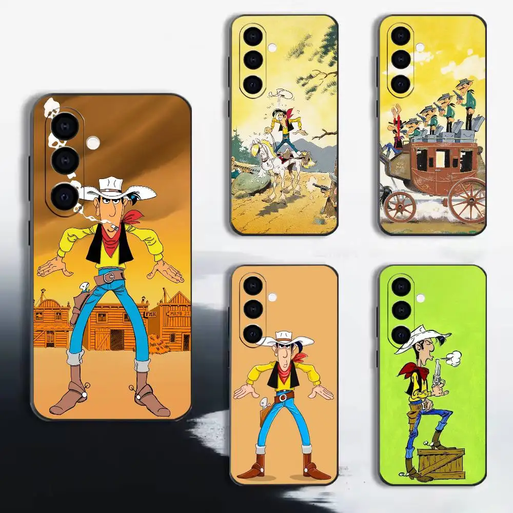 L-Lucky Luke-Western Comics  Phone Case For Samsung A72,A71,A72,A70,A53,A52,A51, Black Soft Cover TPU