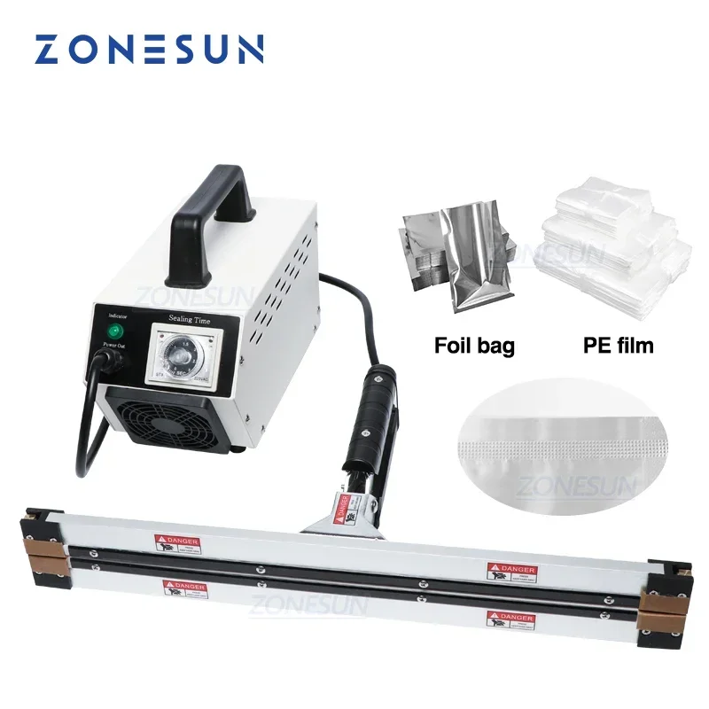 ZONESUN Instant Hot Plier Portable Impulse Sealer Sealing Machine for Aluminum Vacuum Composite Film Mask Packaging Machine