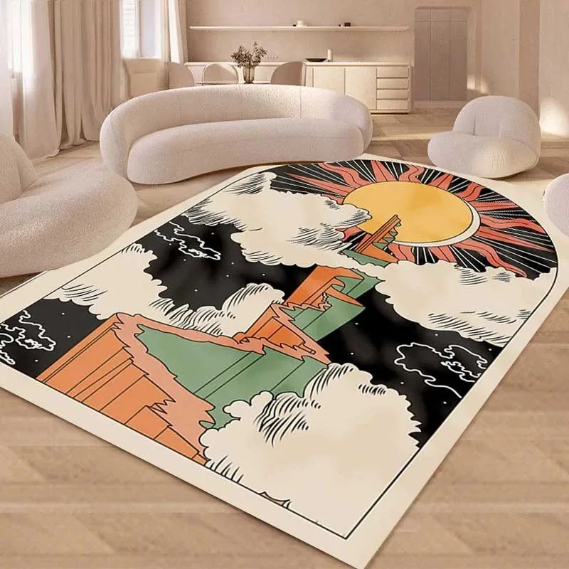 Creative Living Room Carpet Large Area Cloakroom Bedroom Bedside Soft Mat Color Cartoon Coffee Tables Plush Rug Ковер Tapis 러그