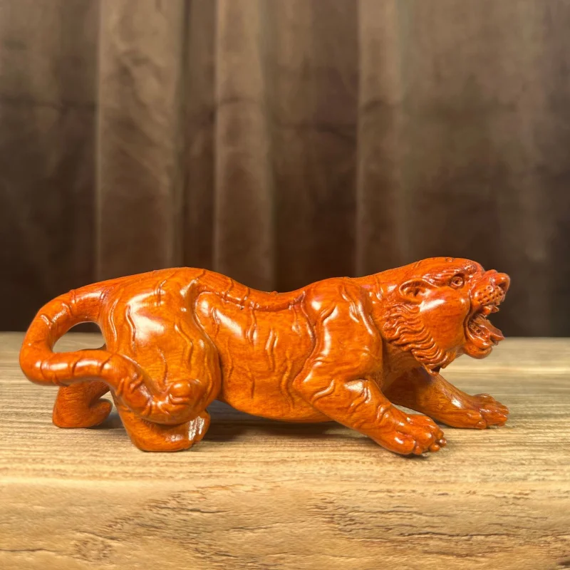 Rosewood Carved Solid Wood Animal Ornament Twelve Zodiac Tiger Wooden Carving