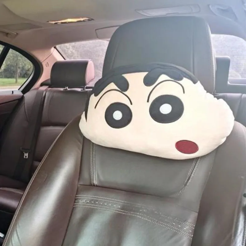 Anime Kawaii Cute Crayon Shin-Chan Automotive Elastic Headrests Sofa Pillow Plush Doll Anime Friend Gift Birthday Gift for Girl