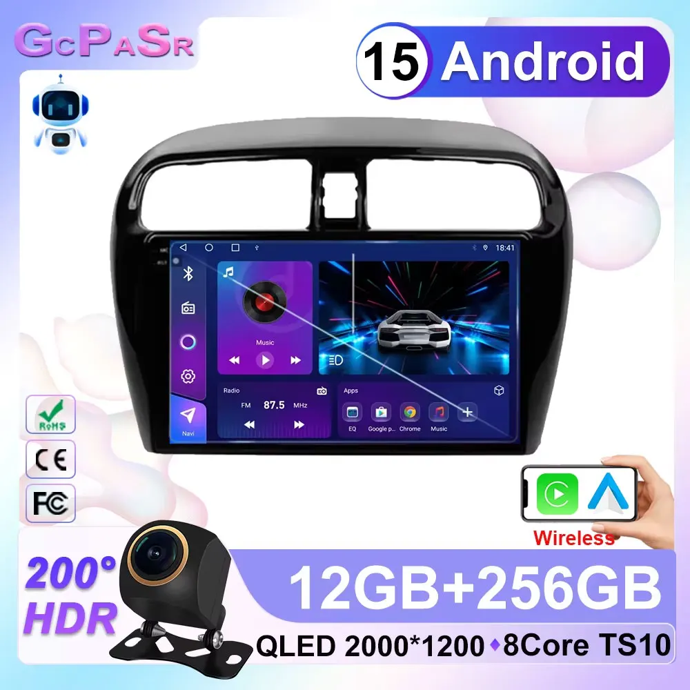 

For Mitsubishi Mirage 6 Attrage 2012 2013 2014 2015 2016 2018 Android Auto Radio Player GPS Navigation Multimedia No 2din DVD