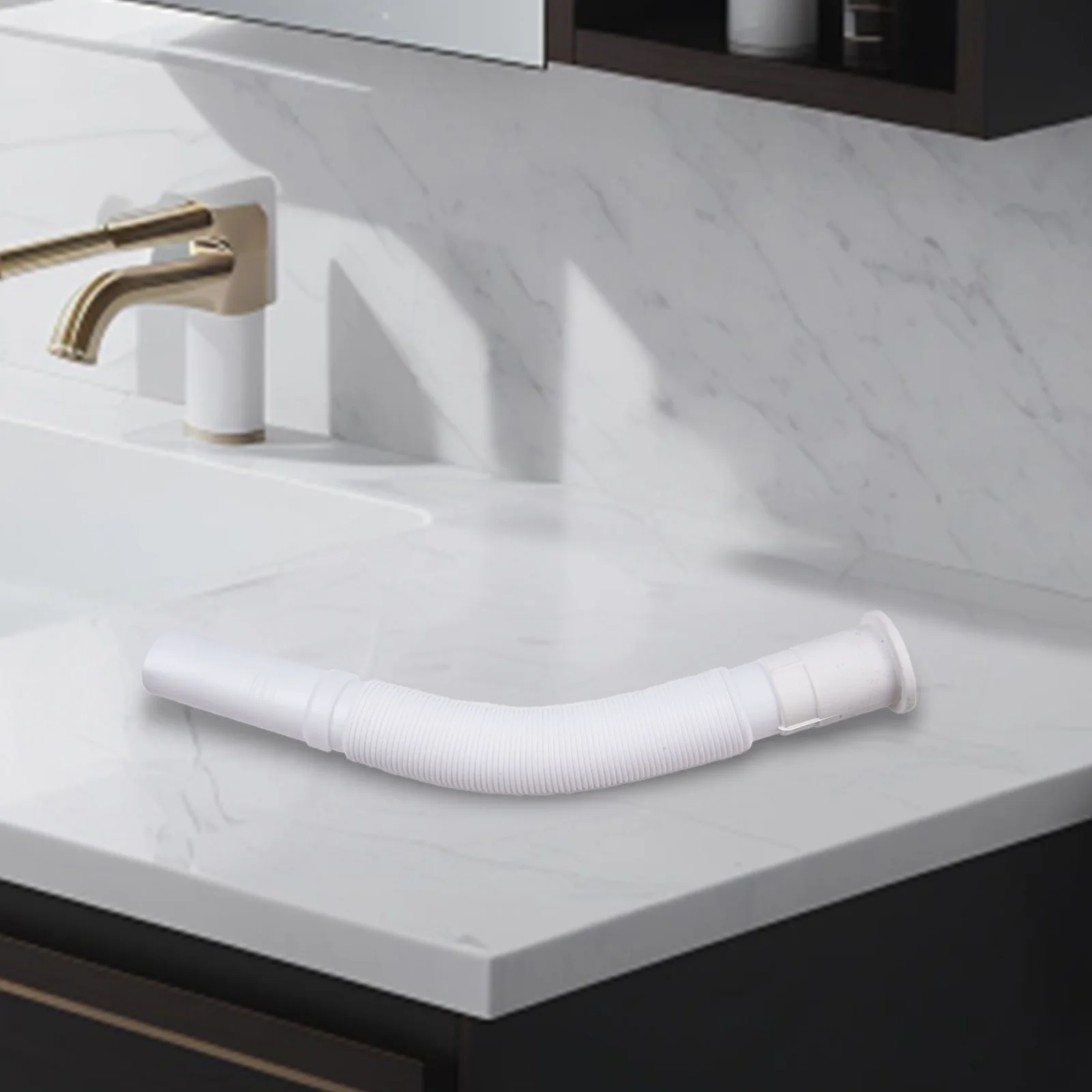 Plastic Drain Pipe Waste Pipe White Pipe 32mm Diameter Adjustable Resistant Rustproof Kitchen Bathroom Plastic