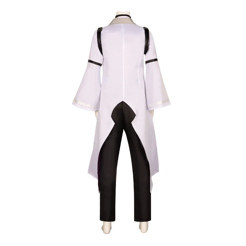 Bungou-Costume Cosplay de l'Anime Stray Dogs Sigma, Manteau, Chemise, Pantalon, Tenue d'Halloween, Perruque Blanche Violette Complète Imbibée