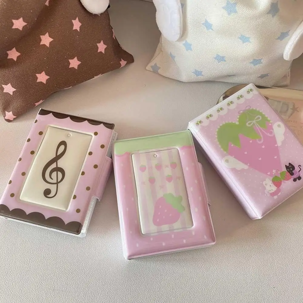 INS Photocard Binder Album Cute Strawberry Mini Photo Album 3 Inch Kpop Photocard Holder Mini Photo Card Sleeves Collector Book