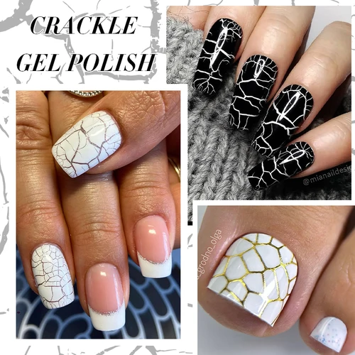 Imagen 2 del producto LILYCUTE-esmalte de uñas de Gel craquelado, 7ml, secado al aire Natural rápido, efecto de grietas de mármol, cobertura completa, barniz de Gel para manicura