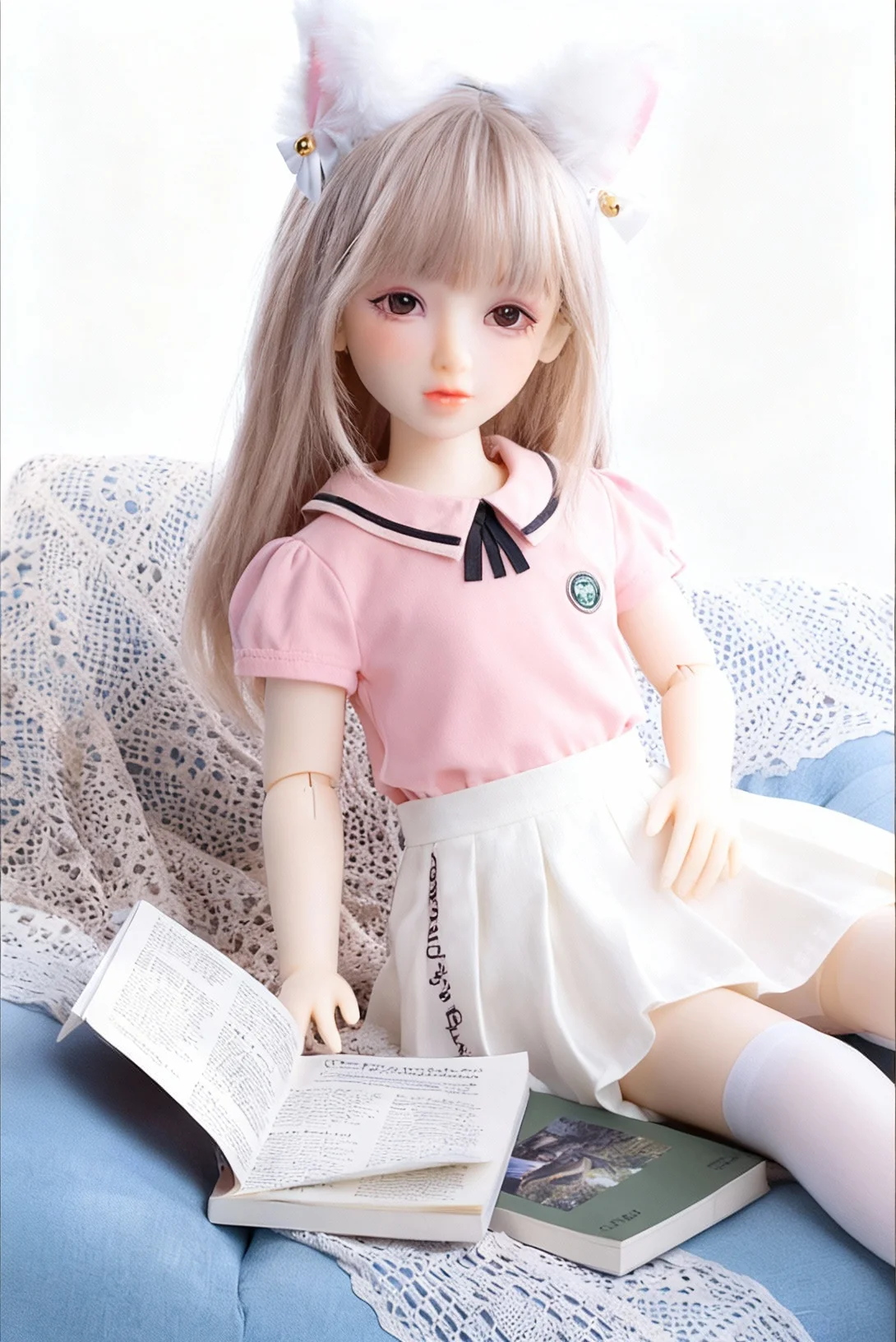 دمية أنمي TPE نابضة بالحياة، مفاصل متحركة وجلد ناعم مع رأس قابل للفصل، شخصية قابلة للجمع، شحن محلي سريع