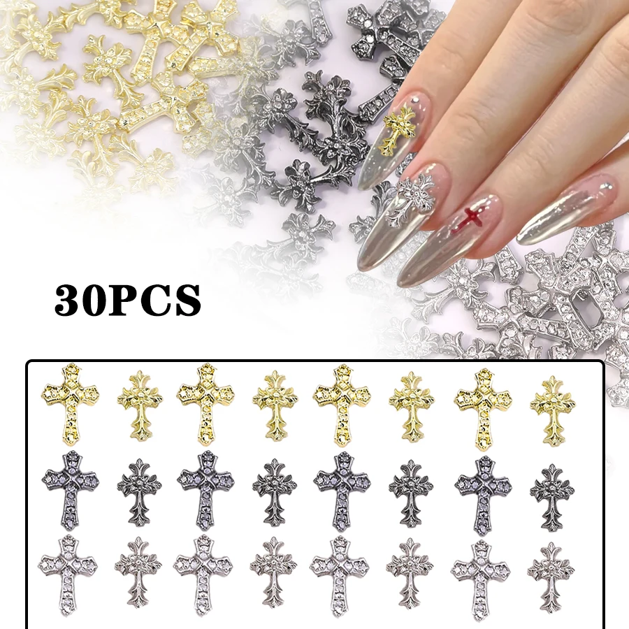 30 piezas de suministros para la fabricación de joyas con cruces sagradas/metálicas de plata/oro, joyería de Cristo hecha a mano, colgante para hombres y mujeres