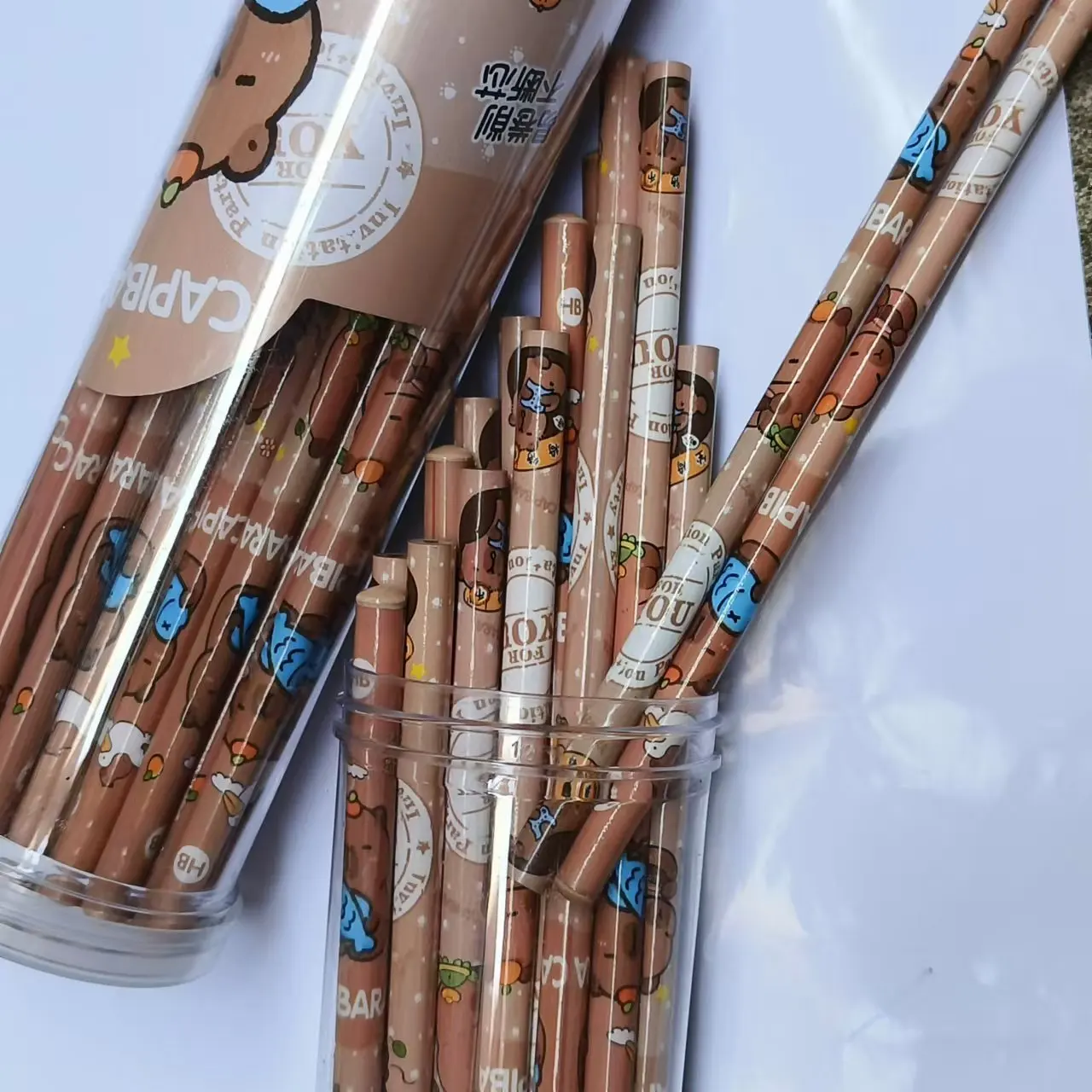 30Pcs/Set Capybara Cute Kawaii Cartoon Pencil HB Sketch Items Drawing Stationery Student School Office Supplies