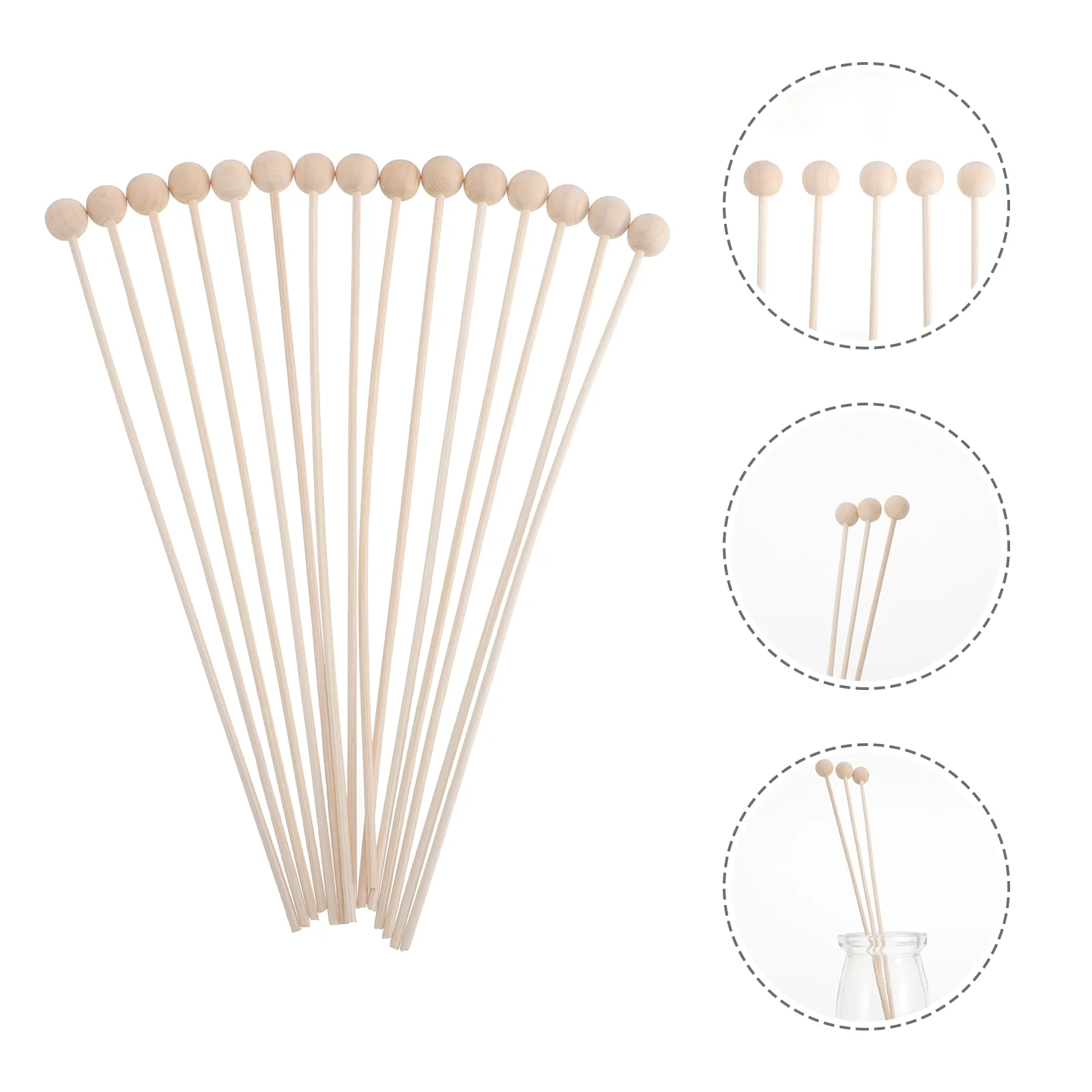 

15 Pcs Aromatherapy Rattan with Wooden Beads Liquid Aromas Diffuser Sticks Natural Fragrance Room Relaxation Perfume