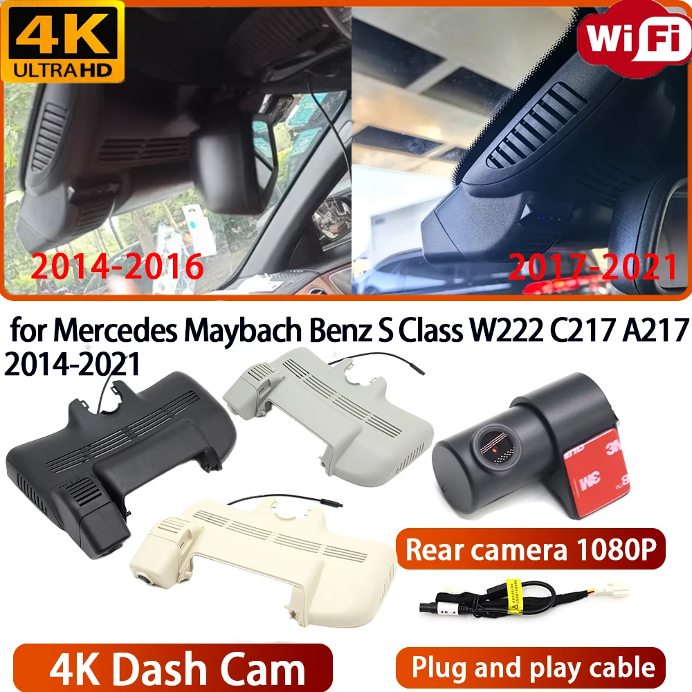 ZJCGO for Mercedes Maybach Benz S Class W222 C217 A217 2014-2021 Video Recorder 4K DVR Dash Cam Wifi Camera 170° Wide Angle