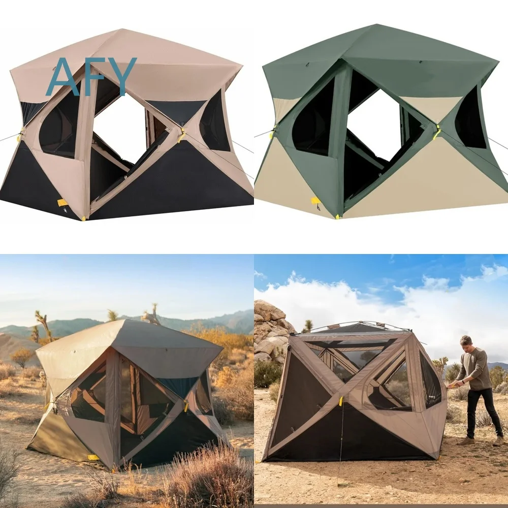 Large Capacity Quick Setup Camping Tent for Outdoor Group Use Foldable Waterproof UV Protection Shade Shelter for All Seasons
